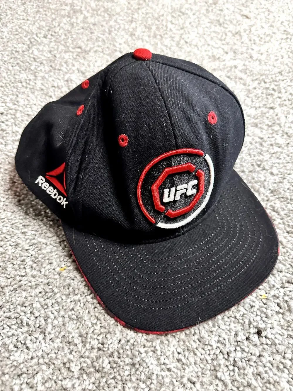 Reebok UFC Canada Snapback Hat Black Red OSFM